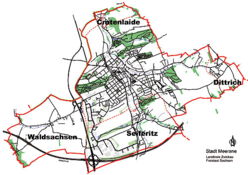 Meerane Map Stadtgebiete - Stadt Meerane
